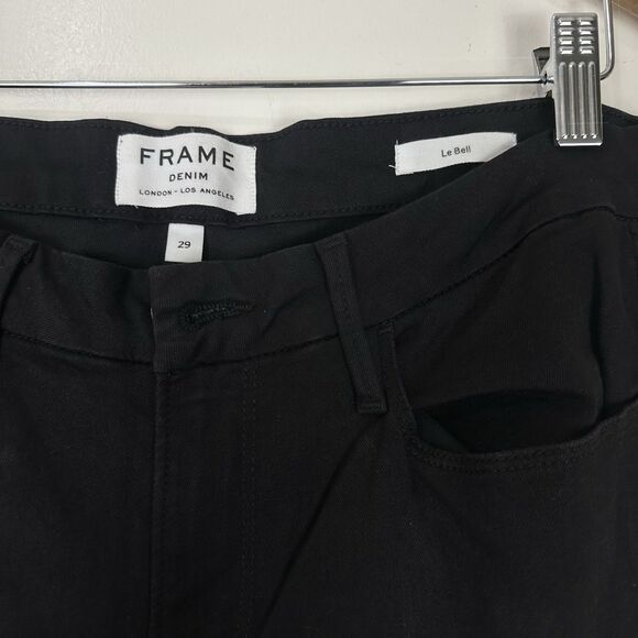 FRAME Le Bell Flare Jeans in Vian Black Size 29 - Picture 8 of 15